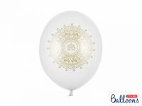 Detail k výrobkuPartyDeco balóniky biele so zlatým vzorom IHS (6 ks)