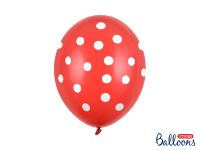 Detail k výrobkuPartyDeco balóniky Červené s bielymi bodkami (6 ks)