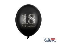 Detail k výrobkuPartyDeco balóniky čierne 18 a brilianty (6 ks)