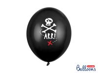 Detail k výrobkuPartyDeco balóniky čierne Pirátska lebka 6 ks