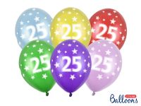 Detail k výrobkuPartyDeco balóniky farebné metalické 25. narodeniny (6 ks, náhodné farby)