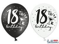 Detail k výrobkuPartyDeco balóniky čierne a biele 18. narozeniny (6 ks)