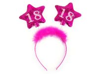 Detail k výrobkuPartydeco čelenka 18 s hviezdami ružová
