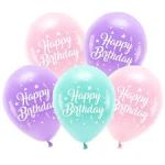 Obrázek k výrobku 25210 - PartyDeco ECO balóny 26 cm, Happy Birthday, ružové