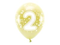 Detail k výrobkuPartyDeco ECO balóny metalické zlaté s číslom "2" (6 ks)