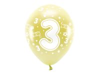 Detail k výrobkuPartyDeco ECO balóny metalické zlaté s číslom "3" (6 ks)