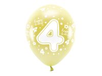 Detail k výrobkuPartyDeco ECO balóny metalické zlaté s číslom "4" (6 ks)