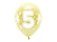 Detail k výrobkuPartyDeco ECO balóny metalické zlaté s číslom "5" (6 ks)