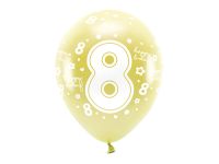 Detail k výrobkuPartyDeco ECO balóny metalické zlaté s číslom "8" (6 ks)