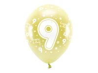 Detail k výrobkuPartyDeco ECO balóny metalické zlaté s číslom "9" (6 ks)