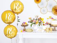 Obrázek k výrobku 21337 - PartyDeco Fóliový balón 18 th birthday zlatý (45 cm)