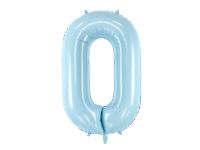Detail k výrobkuPartyDeco Fóliový balón číslo "0"bledo- modrý (86 cm)