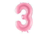 Detail k výrobkuPartyDeco Fóliový balón číslo "3"ružový (86 cm)