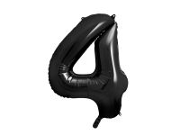Detail k výrobkuPartyDeco Fóliový balón číslo "4" čierny (86 cm)