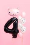 Obrázek k výrobku 21371 - PartyDeco Fóliový balón číslo \"4\" čierny (86 cm)