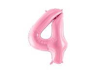 Detail k výrobkuPartyDeco Fóliový balón číslo "4"ružový (86 cm)