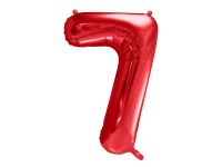 Detail k výrobkuPartyDeco Fóliový balón číslo "7" červený (86 cm)