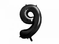 Detail k výrobkuPartyDeco Fóliový balón číslo "9" čierny (86 cm)