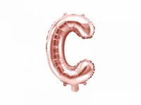 Detail k výrobkuPartyDeco Fóliový balón písmeno "C" ružové zlato (35 cm)