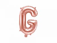Detail k výrobkuPartyDeco Fóliový balón písmeno "G" ružové zlato (35 cm)