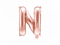 Detail k výrobkuPartyDeco Fóliový balón písmeno "N" ružové zlato (35 cm)