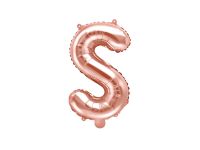 Detail k výrobkuPartyDeco Fóliový balón písmeno "S" ružové zlato (35 cm)