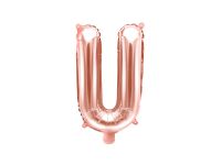 Detail k výrobkuPartyDeco Fóliový balón písmeno "U" ružové zlato (35 cm)