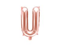 Detail k výrobkuPartyDeco Fóliový balón písmeno "U" ružové zlato (35 cm)