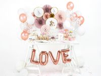 Obrázek k výrobku 21574 - PartyDeco Fóliový balón písmeno \"V\" ružové zlato (35 cm)
