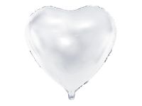 Detail k výrobkuPartyDeco Fóliový balón Srdce biele 45 cm
