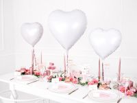 Obrázek k výrobku 20880 - PartyDeco Fóliový balón Srdce biele 45 cm