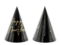 Detail k výrobkuPartyDeco Happy new year párty klobúky čierne (20 ks)