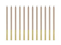 Detail k výrobkuPartyDeco hladké narodeninové sviečky ružovo-zlaté 14cm