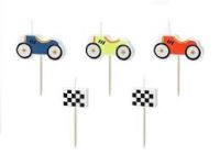 Obrázek k výrobku 25208 - PartyDeco narodeninové sviečky Racing Cars, 2-3 cm, mix