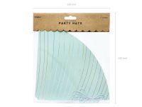 Obrázek k výrobku 19123 - PartyDeco papierové ihlany na vlastnú montáž svetlo-modré so zlatými prúžkami (6 ks)