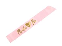 Detail k výrobkuPartyDeco Saténová šerpa ružová so zlatým "Bride to Be" (75 cm)
