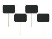 Detail k výrobkuPartyDeco Čierne tabuľky na špajli (4 ks)