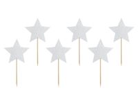 Detail k výrobkuPartyDeco zapichovacie dekorácie na muffiny Strieborné hviezdičky