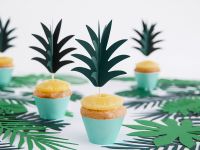 Detail k výrobkuPartyDeco zapichovacie dekorácie na muffiny v tvare ananásových listov (6 ks)