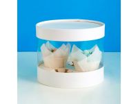 Obrázek k výrobku 25087 - Plastový okrúhly box na cupcakes alebo Bento tortu biely 1 poschodie (na 3ks)