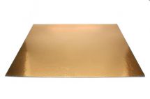 Obrázek k výrobku 16761 - Podnos zlatý hrubý rovný štvorec 30 cm (1 ks)