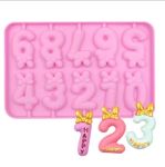 Obrázek k výrobku 27408 - Silikónová forma Číslice s mašľou