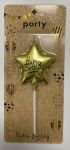 Detail k výrobkuSviečka Balón zlatý v tvare hviezdy Happy Birthday (1 ks)