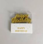 Obrázek k výrobku 26647 - Sviečka Happy Birthday zlatá