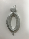 Detail k výrobkuSviečka malé číslo "0" strieborná (balenie 10 ks)