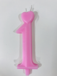 Detail k výrobkuSviečka malé číslo "1" ružová (balenie 10 ks)