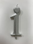 Detail k výrobkuSviečka malé číslo "1" strieborná (balenie 10 ks)