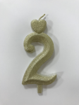 Detail k výrobkuSviečka malé číslo "2" zlatá (balenie 10 ks)
