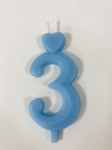 Detail k výrobkuSviečka malé číslo "3" modrá (balenie 10 ks)