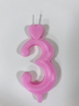 Detail k výrobkuSviečka malé číslo "3" ružová (balenie 10 ks)